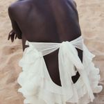 ZARA  ivory ecru mini dress halter ruffle Bohemian summer vacation evening casual Photo 8