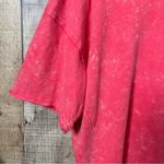 Aerie Oversized Acid Wash Medium Tee Shirt Cotton Red Casual Photo 1