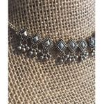 Freedom Gold Tone Choker Necklace Diamond Design Dangles Adj 11.5" + 3" Photo 1