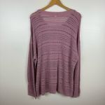 J Jill Crochet Open Weave Pink Pullover Sweater Sz L | Beachy Coastal Grandma Size L Photo 7