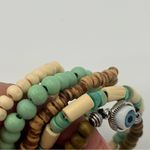 Handmade  wooden beads stretch bracelets Set of 5, NEW! Photo 3