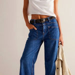 Free People NWT  Palmer Wide Leg Cuffed Jean Photo 0