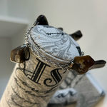 Boho Silver Tone Black Gemstone Bracelet | Agate or Smoky Quartz Style Jewelry Photo 2