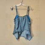 Wild Fable  Pastel Blue Floral Cropped Hankerchief Tank Top Size Medium Photo 1