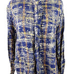 Koch  Plaid Gold Thread Women's Button Up Long Sleeve Shirt Size Small Photo 0