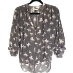 Rebecca Taylor  Free Bird Sheer Taupe 3/4 Sleeve Blouse Size 0 Photo 1