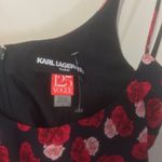 Karl Lagerfeld  "125 vogue" women's size 6 soft black rose flower print dress Photo 6