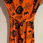 Gardenwed EUC Orange Halloween Dress with Black Print Size M Photo 4