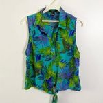 Forever 21 Tropical Button Front Collared Tank Photo 0