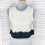 ALLSAINTS Lila Ombre Cropped Sleeveless Sweatshirt Top Cream Black Small Photo 1