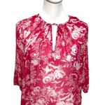 Ba&sh  Ulysse Oversized Peasant Blouse Women’s Size Small Rose Red V-Neck Top Photo 2