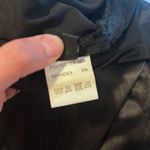 None Satin Drawstring Long Black Maxi Dress Size Large Photo 14