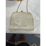 1960s Vintage Off White Beaded Handbag With Gold Trm and Hardware Photo 4