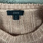 J.Crew  Linen Knit Top Puff Sleeve Ribbed Crewneck Sweater Salmon‎ Pink L Photo 4