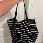 A New Day  Black and white striped tote bag Photo 1