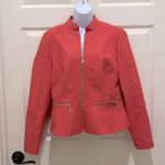 Baccini  Coral Faux Leather Zip Up Moto Jacket Photo 3
