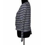 FRNCH  Womens‎ Jacket Blue White Stripe Zip Up Pockets Crew Neck Lined S Photo 2