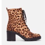 JustFab Syd Lace-Up Heeled Boot Leopard Size 9 NWT. Reg $64.95 Photo 1