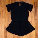 English Factory  Short Sleeve Black Pleated Romper Photo 2