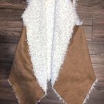Suede Fur Lined Vest Brown Photo 1