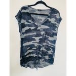 Lucky Brand  Lightweight Camo Print Black Gray T Shirt Sz Large Photo 4