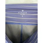 Athleta women's capri leggings gray lavender striped athleisure size small sport Photo 2