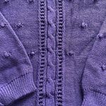 Vintage Beldoch Popper purple cable knit popcorn stitch pattern cropped sweater Photo 10