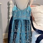 Beata Studio Los Angeles Womens XS size 1 Blue Sparkly Dressy Dress Photo 7