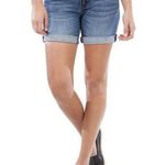 Kut From The Kloth Medium Wash Chloe Boyfriend Roll Up Jean Shorts Size 00 NWT Photo 0
