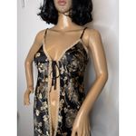Victoria's Secret Victoria’s Secret Black Gold Floral Satin Open-Front lace trimTop Slip dress S Photo 7