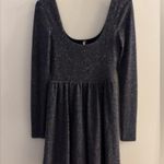 Free People  Mini Skater Dress Long Sleeve Metallic Sparkly Size Small Photo 1
