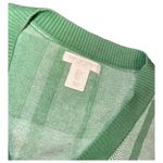 Christian Siriano NY Womens Size Small Green Ivory plaid Vneck pullover sweater Photo 6