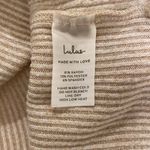 Lulus Thermal Shirt Womens XS Pullover Waffle Knit Top Long Sleeve Beige Photo 5