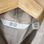 Uniqlo Sleeveless Linen Button Up Shirt Womens XXS Beige Photo 2