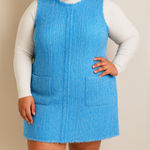 STAUD Blue Tweed Sleeveless Mini Dress Photo 0