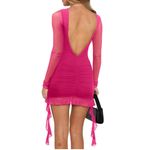 Amazon Long Sleeve Hot Pink Backless Dress Photo 1