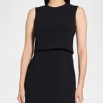 Theory Black Sculpted Layer Dress Size 4 Admiral Crepe NWT Photo 2