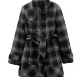Jones New York Wool Blend Plaid Pea Coat L Photo 6