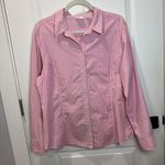 Riders By Lee  Pink and White Striped Shirt size XL long sleeve button up Photo 5