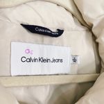 Calvin Klein Jeans  Cream Assymetric Zip Cloud Puffer Coat Crop Jacket Photo 3