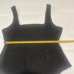 ZARA Women’s Black Bodysuit Sz Large Square Neck With Mesh Abdomen Photo 6
