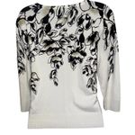 White House | Black Market WHITE HOUSE BLACK MARKET Floral Print Rhinestone Snaps 3/4" Sleeve Cardigan M Photo 6