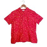 VTG 90s Y2K Red/Yellow Paisley & Floral Print Short Sleeve Button Front Shirt Red Size L Photo 1