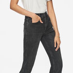 ANINE BING  Kate Gray Jeans Straight Leg Mom Distressed Womens 24 Flawed Photo 0