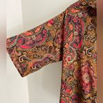 Vintage 70’s floral brown paisley retro wide sleeve button front shirt Photo 1