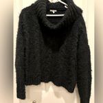 Maurice's Maurice’s Black Eyelash Popcorn Knit Crop Cowl Neck Sweater Sz M VGUC Photo 0