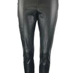 ZARA Black Faux Vegan Leather Skinny High Waist Split Hem Trousers Pants Size M Photo 0