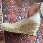 J.Crew NEVER WORN  Wedge Espadrilles Metallic Oatmeal Canvas 9.5 9 1/2 🥰 Photo 4
