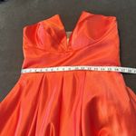Women’s Strapless Orange Satin Full Length Prom Party Formal Dress Size L *READ Size L Photo 8