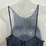 Andretta Donatello Cobalt Blue Vintage Beaded 100% Silk Gown Prom size small Photo 2